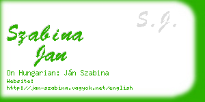 szabina jan business card