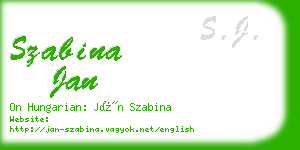 szabina jan business card